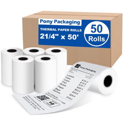 2 1/4" x 50' Thermal Receipt Paper Rolls 50 Rolls,